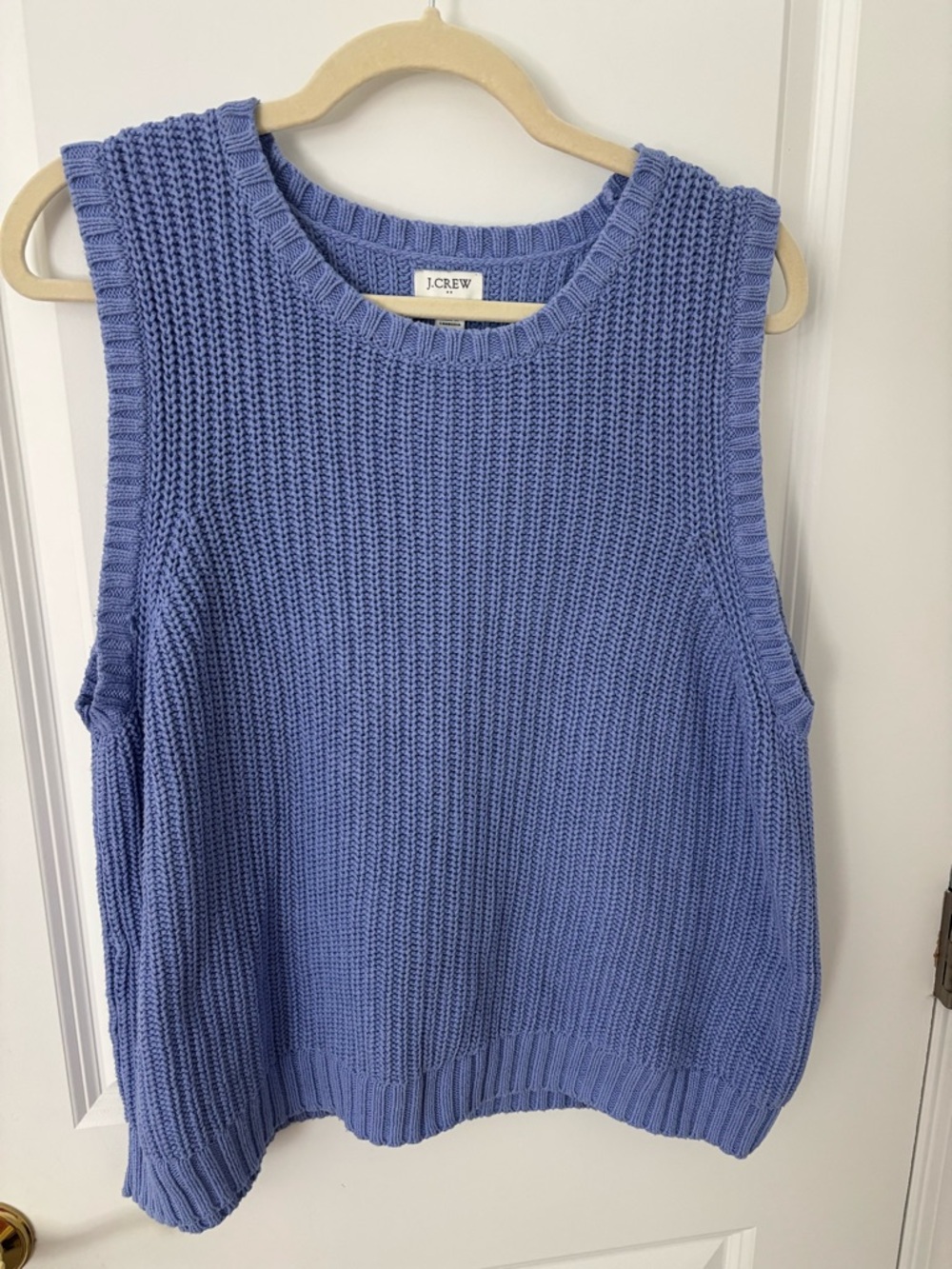 J Crew Blue Purple Cable Knit Crew Neck Sweater Vest XL